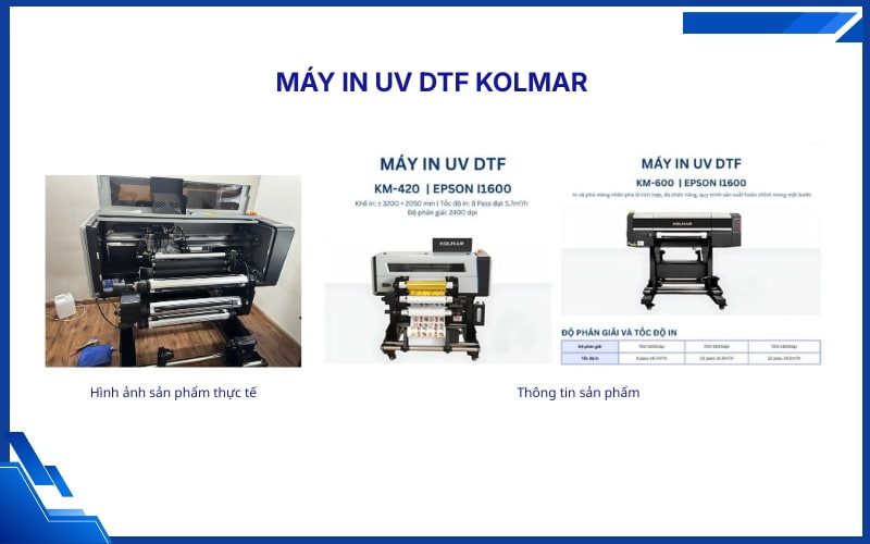 Máy in UV DTF Kolmar - Dán logo lên mọi chất liệu